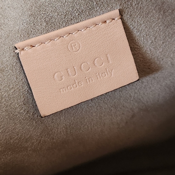 Gucci Marmont Pink Leather Large Pouch Clutch - Picture 7 of 12